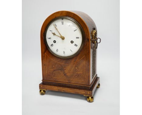 A 19th century French mahogany mantel clock, 28.5cm