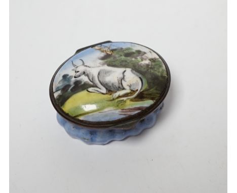 A 19th century enamelled patch box (a.f.)