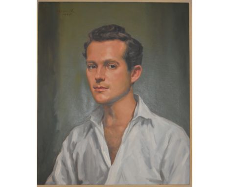Worth Ellsworth, framed oil on canvas, male portrait, signed and dated. H.75 W.65cm 