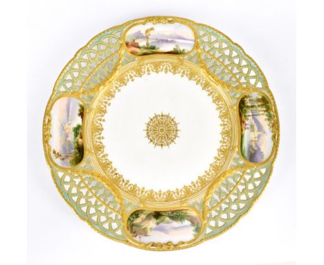 COPELAND (late Spode); a 19th century finely painted plate from the Prince of Wales service, commemorating the foreign places