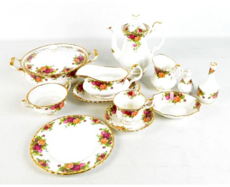 ROYAL ALBERT; 'Old Country Roses' pattern&nbsp;tea and dinner services.Additional InformationTeapot finial appears to have be