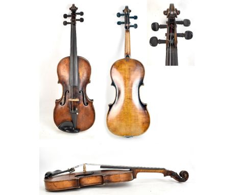 RICHARD DUKE OF LONDON; a full size English violin, branded 'Duke London' below the button, the two-piece back length 35.5cm,