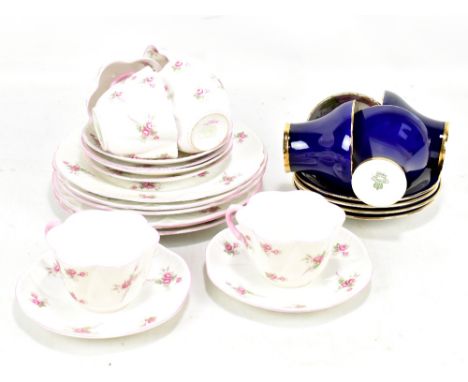 SHELLEY; a 'Bridal Rose' pattern part tea service, and four Aynsley tea cups and saucers.Additional InformationAynsley; they 