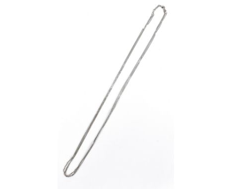 CHOPARD; an 18ct white gold triple strand chain, length 60cm, approx 11.6g.