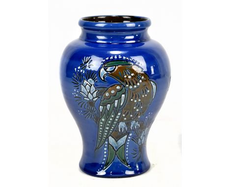 C.H BRANNAM; a ceramic vase decorated with a falcon, impressed marks to base,&nbsp;height 23cm.Additional InformationLight cr