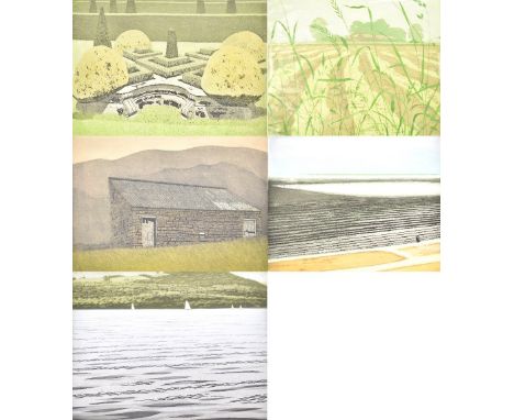 DEREK WILKINSON (1929-2001); five signed limited edition coloured prints comprising 'Raised Beds', 'Hill Barn', 'Seascape', '