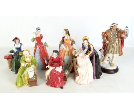 ROYAL DOULTON; a group of limited edition porcelain figures comprising HN3350&nbsp;'Henry VIII', HN3233 'Catherine of Aragon'