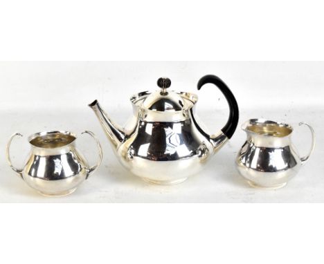 ERIC CLEMENTS FOR MAPPIN &amp; WEBB; a silver plated three piece tea service.