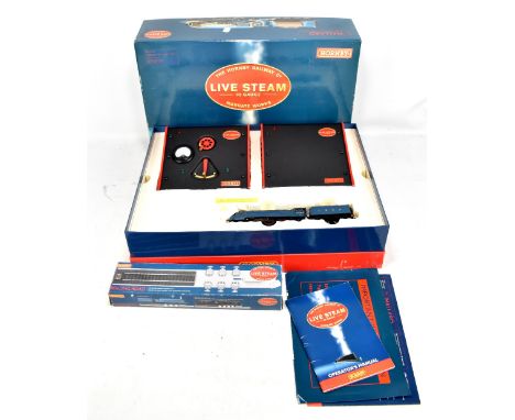 HORNBY; a boxed 'Mallard' live steam 00 gauge set with manual, and a boxed rolling road set.Additional InformationBoxed worn 