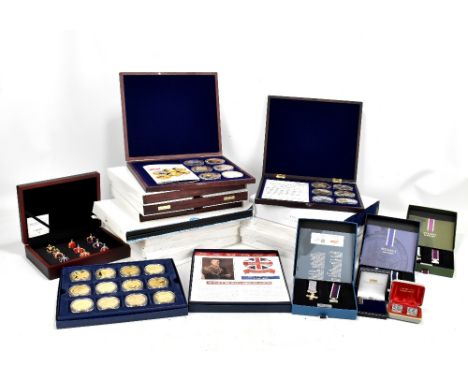 A cased London 2012 Olympics 29 50p coin Cu-Ni set, plus commemorative £5 coin, all encapsulated with various certificates, c