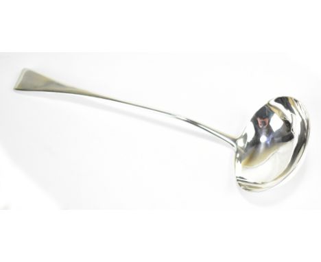 SOLOMON HOUGHAM; a George III hallmarked silver Old English pattern soup ladle, London 1804, approx 4.3ozt.