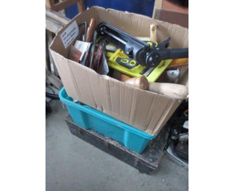 A tool chest and contents, and two boxes of tools