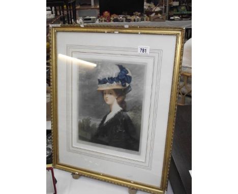 A fine artist's proof print of a gentlewoman signed Sidney E Wilson, image 27 x 36 cm, frame a/f.