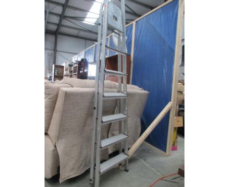 A tall aluminium step ladder