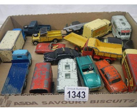 A quantity of 1960's playworn vehicles including mechanical Vauxhall Velox, approximately 15.