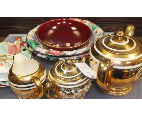 LARGE LOT OF DECORATIVE CERAMICS
including Carltonware bowls, Maling lustre jar with cover, Victorian blue and white, Sadler 