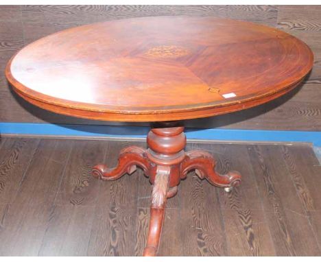 INLAID TILT TOP TABLE 
on tripod support