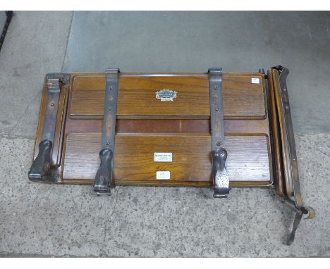 A vintage Watts Premier trouser press, stamped MC Combie Bros. Ltd., Tailors, London