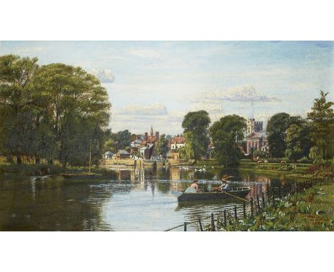 Ernest R. Fox, British 1862-1917- The View of Twickenham, Twickenham Ferry; oil on canvas, signed and dated 'E. R. Fox. / 188