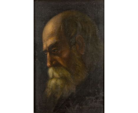 Bolognese School, late 17th century- Head study of a bearded man turned to the left; oil on canvas, 43.2 x 31 cm. Provenance: