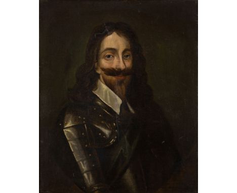 After Sir Anthony van Dyck, Flemish 1599-1641- Portrait of King Charles I, half-length, wearing armour; oil on canvas, bears 