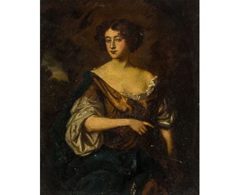 After Sir Peter Lely (Studio), Dutch 1618-1680- Portrait of Catherine Sedley, Countess of Dorchester; oil on board, 25.5 x 20
