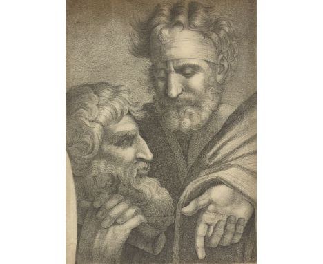 James Rawlinson, British c.1768/69-1848- Portrait of two male figures after the Antique; black chalk on wove paper, 68 x 49 c