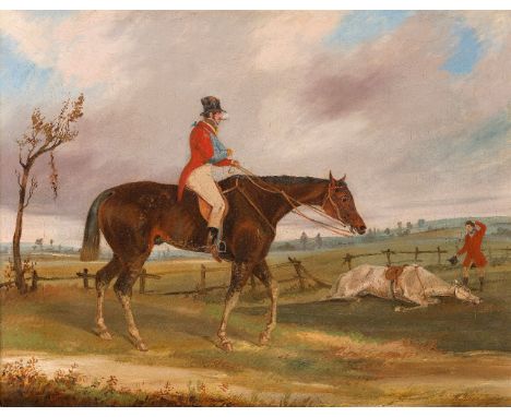 Henry Thomas Alken, British 1785-1851- The fall; oil on canvas, signed and indistinctly dated 'H. Alken. Jun...' (lower right