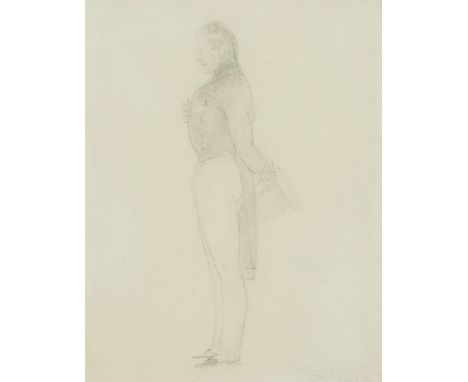 Sir Edwin Henry Landseer, RA, British 1802-1873- Portrait of Nicholas I of Russia; pencil and grey wash on paper, signed with
