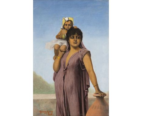 George Airey, British, mid-late 19th century- Portrait of a North African mother and child; oil on canvas, signed and dated ‘