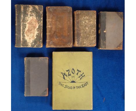 Antiquarian Books, 7 books to comprise Azoth A New Light Of Mysticism 1893, The Celestial Atlas (1821?), Astrologers Companio