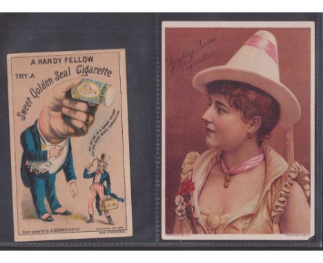 Cigarette & Trade cards, 13 advertising non insert and other sundry issues, 8 USA Tobacco issues including Goodwin Gipsy Quee