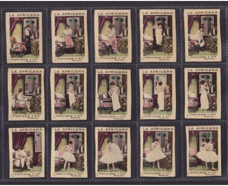 Cigarette cards, South America (Peru), Vaccaro, Scenes with Girls & Beauties, 'K' size, 39 different cards (gen. gd) 
