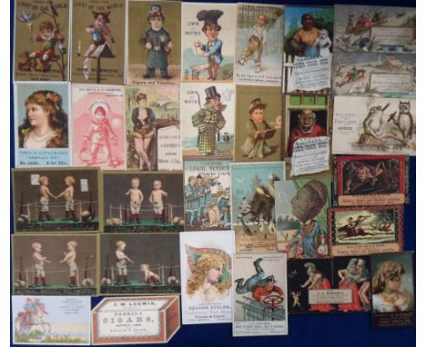 Tobacco advertising, USA, a collection of 40+ non insert, early, cigar & tobacco advertising cards, many different issuers in