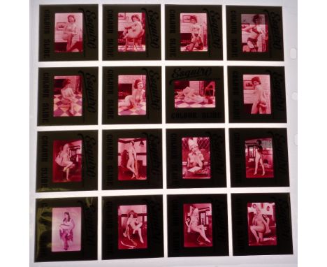 Glamour photography, another selection of 47, vintage, Esquire colour transparencies each one showing topless models in vario