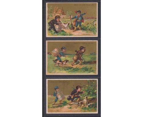 Trade cards, Liebig, Hunting Scenes with Children, ref S111, English edition (set, 6 cards) (gd)