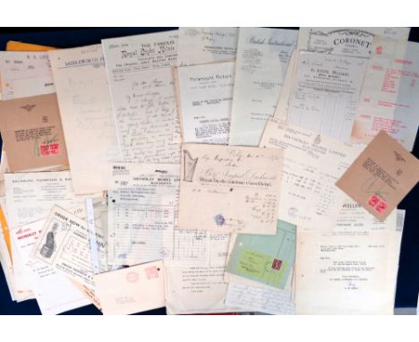 Letters and Letter Heads, approx. 55 items to include many theatre related, dating from approx. 1867 to 1950. Pin-Up Advisory