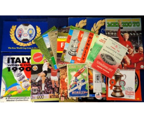 Football, a collection of 14 FA Cup Final programmes for 1948, Blackpool v Manchester Utd, (rusty staples, some wear), also 1