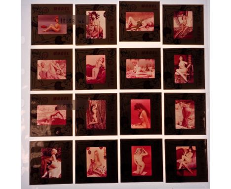 Glamour photography, a further selection of 48, vintage, colour transparencies each one showing topless models in various pos