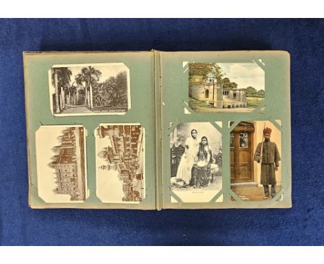 Postcards, Foreign, a good selection of approx. 490 cards in 2 vintage albums, mainly India (approx. 315), Ceylon (30), Norwa