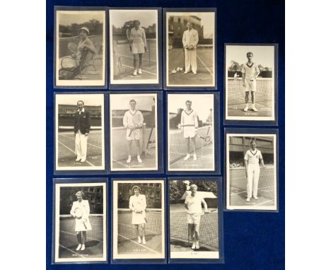Postcards, Tennis, 11 RPs of tennis players, with 6 by Trim. Players include Mark Cox, Hart, Louise Brough, K McGregor, Frank