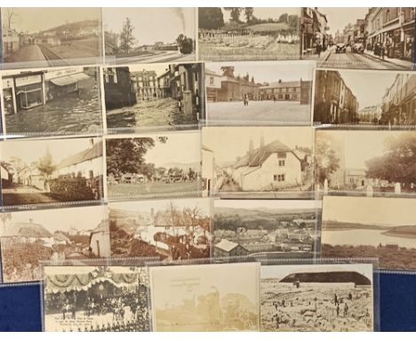 Postcards, an RP selection of 19 cards, inc. station interiors at Ashton, and Swettenham; Torquay Reservoir, Buckfastleigh, C