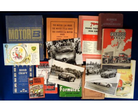 Motoring Ephemera, a selection of approx. 115 items of ephemera to include 1950s press photos of speed trials, 1954 Ferodo pr