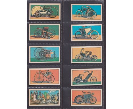 Trade cards, Sweetule, 10 sets Motor Cycles old & New, Aircraft (packet issue, 18), National Flags, Famous Sports Records (bl