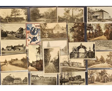 Postcards, Surrey/Hampshire, a mix of approx. 22 cards, mostly village scenes. Includes School Lane Ewshot (RP nr Fleet), Bin