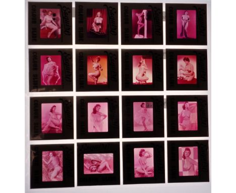 Glamour photography, a third selection of 43, vintage, Esquire colour transparencies each one showing topless models in vario