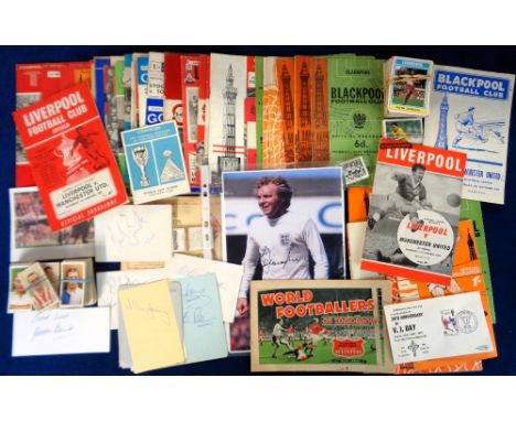 Football memorabilia, a selection of items including 60+ 1960/70's programmes inc. several Blackpool, Liverpool &amp; Sunderl