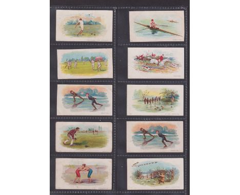 Cigarette cards, British Sports Series, 10 cards, 'Federation Austrian Flour' backs (4), Cricket, Skating, Bowls, Wrestling, 