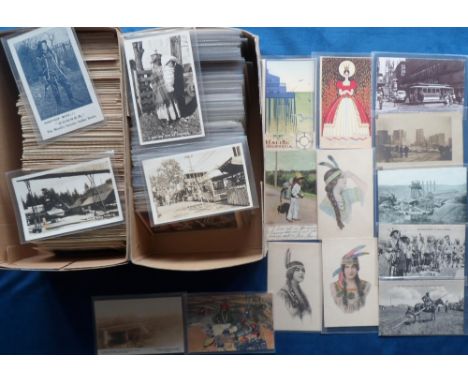 Postcards, a foreign mix of approx. 1000 cards, mostly USA and Canada, also a few South Africa, European, South America and N