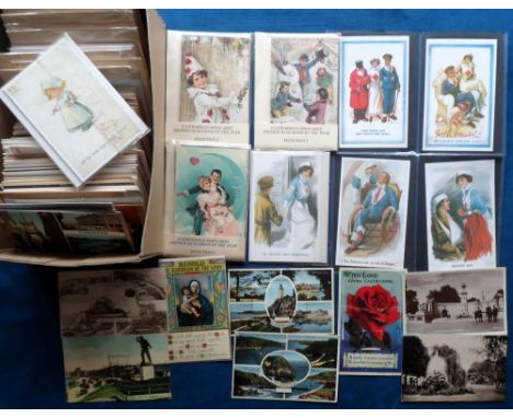 Postcards, a mixed selection of approx. 440 modern and vintage cards. Includes approx. 186 modern cards in sets of 6 and 12 s